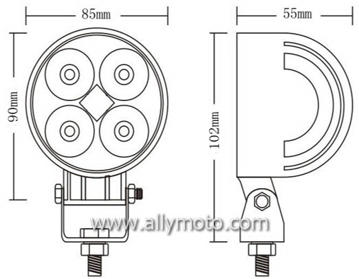 12W LED Driving Light Work Light 1010